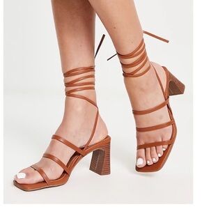 ASOS Tan Strappy Heeled Sandals